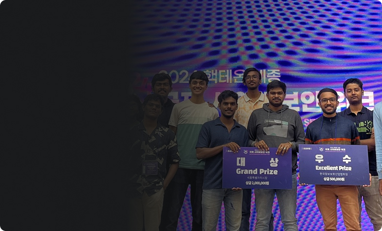Students with award